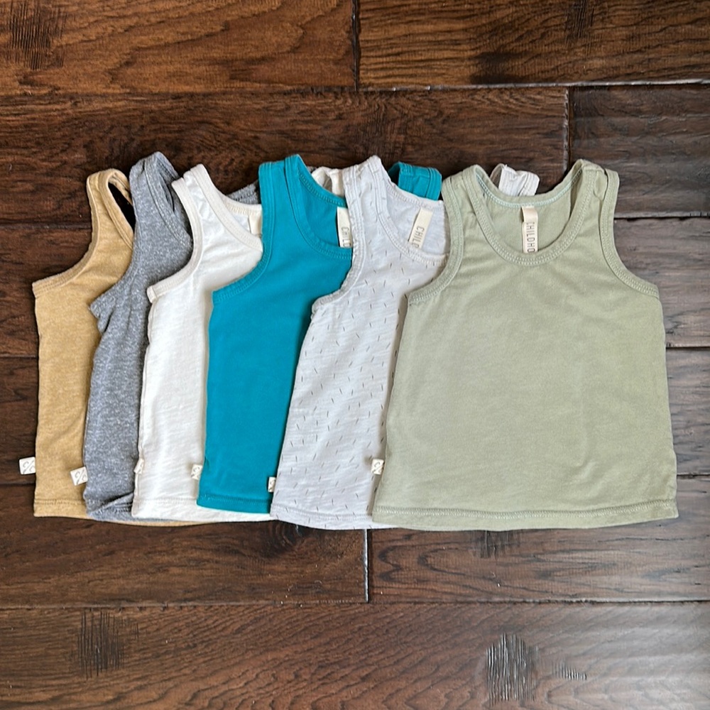 Lot of 6 Childhoods Clothing Tank Tops, size 2T.